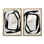 Cargar imagen en el visor de la galería, Set Cuadros Decorativos Abstracto Negro Arena 028 para Sala
