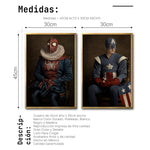 Cargar imagen en el visor de la galería, Set Cuadros Decorativos Personajes Época 028 Superhéroes Avengers Spiderman Capitán America- Díptico
