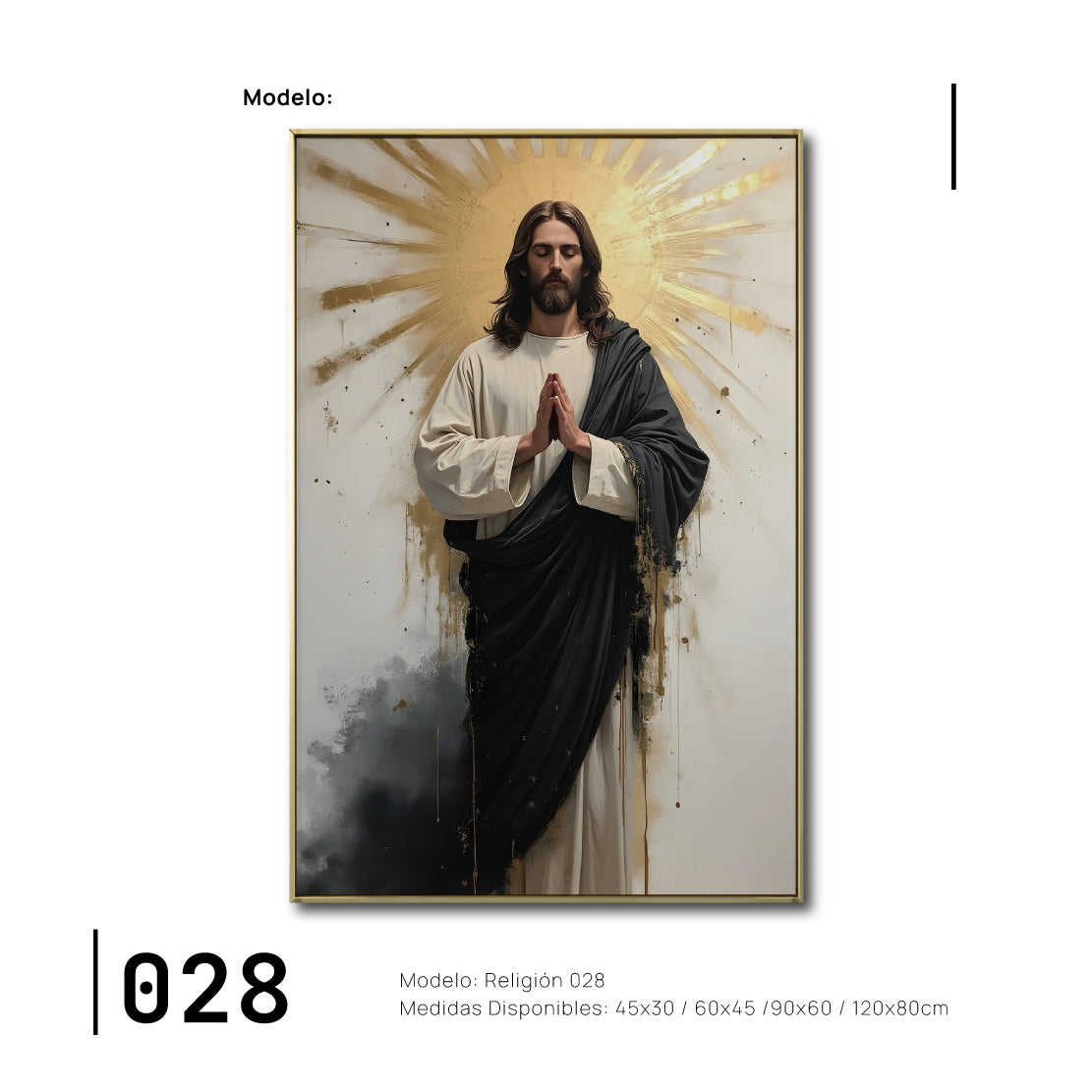 Cuadro Decorativo - Religion 028 - Jesucristo, Jesús Iluminado, Arte Cristiano Abstracto