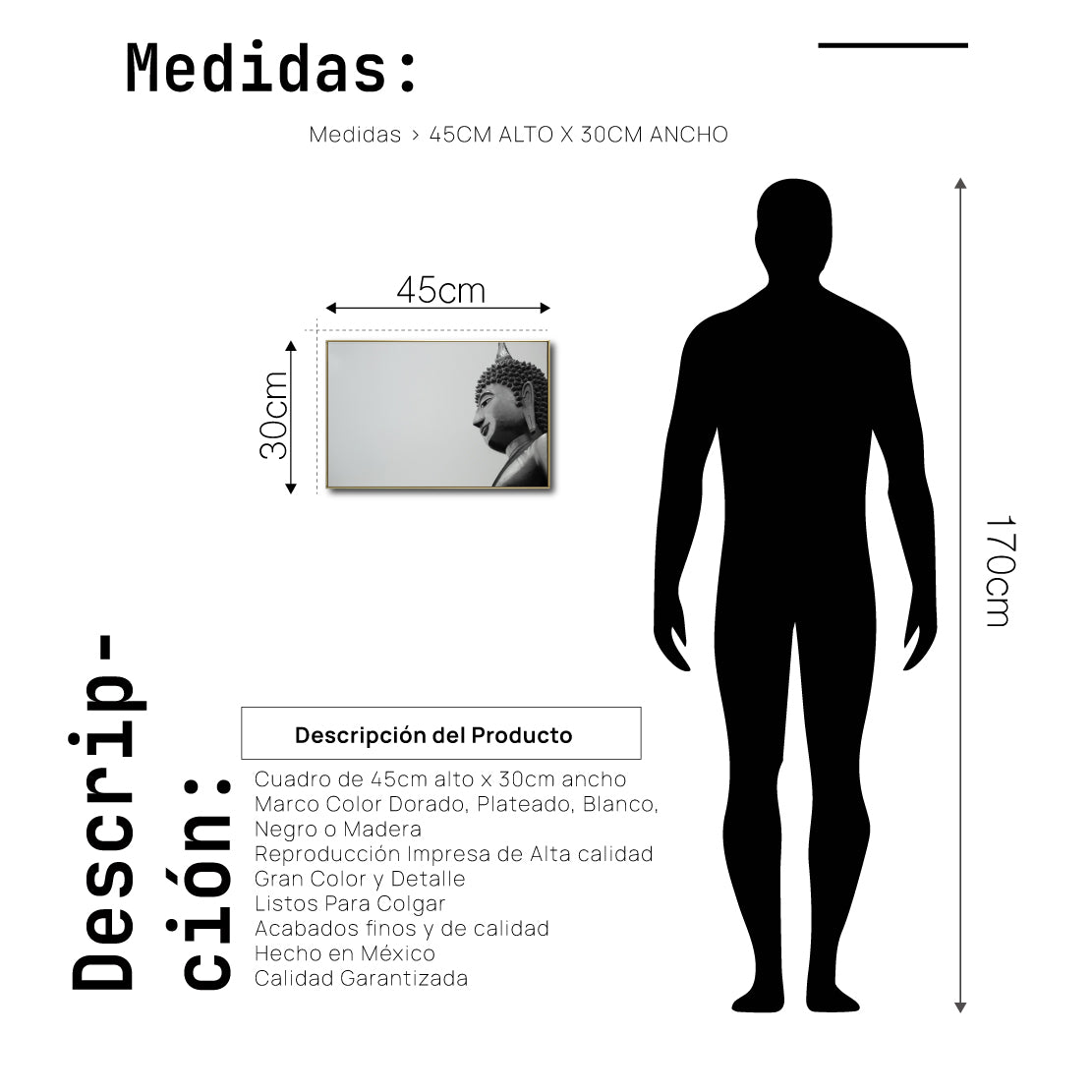 Cuadro Decorativo - Zen 028 - Escultura de Buda