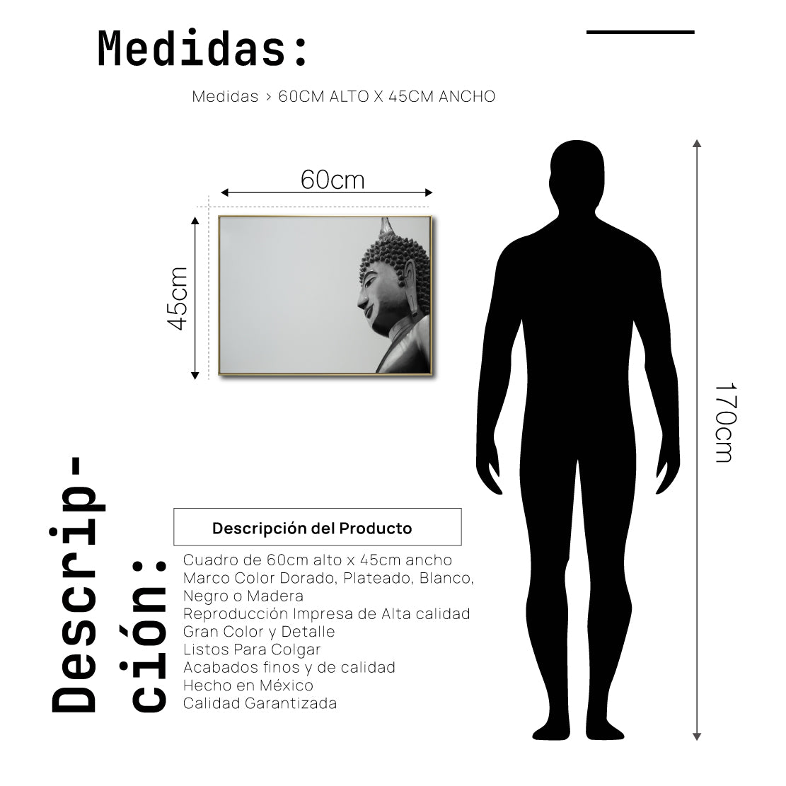 Cuadro Decorativo - Zen 028 - Escultura de Buda