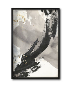 Cuadro Decorativo Abstracto Negro Arena 029c - Para Credenza