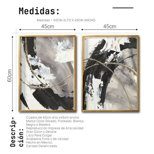 Cuadros Decorativos Abstracto Negro Arena 029 para Recámara