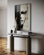 Cargar imagen en el visor de la galería, Cuadro Decorativo Abstracto Negro Arena 2-205 Rostro Estilo Nordico Cara Moderna en Tonos Neutros
