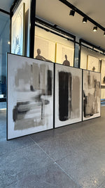 Cargar imagen en el visor de la galería, Set Cuadros Decorativos Abstracto Negro Arena 2 - 204 - Triptico Moderno Arte Minimalista estilo Nordico Boho en Tonos Neutros
