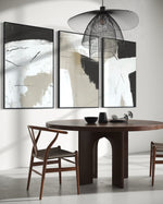 Cargar imagen en el visor de la galería, Set Cuadros Decorativos Abstracto Negro Arena 2 - 243 - Triptico Moderno y Elegante Estilo Nordico Boho Tonos Neutros
