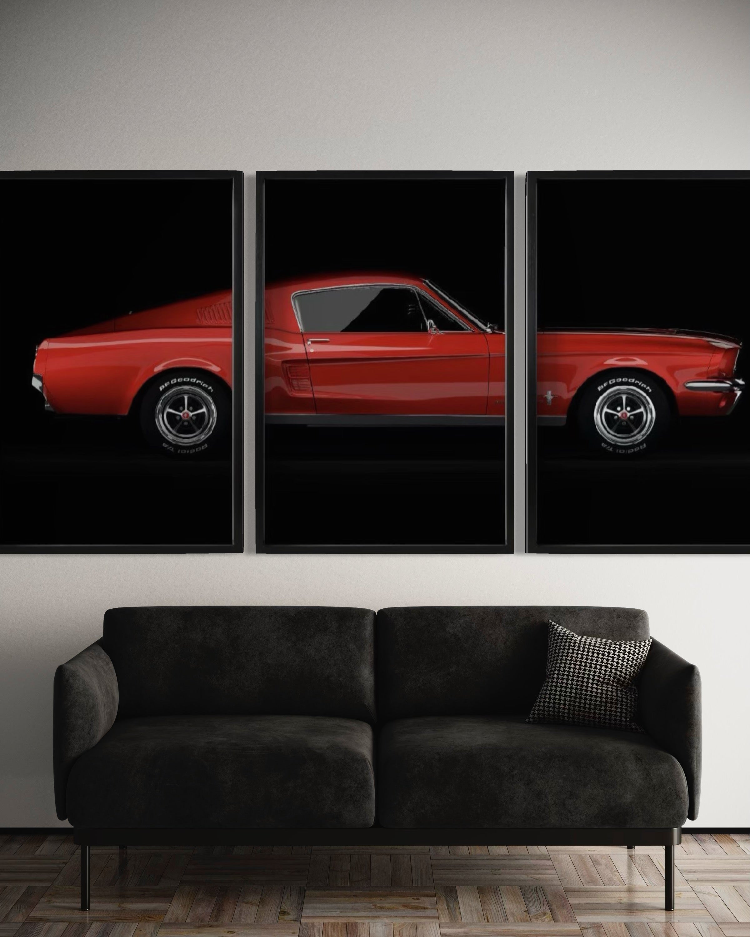 Set de Cuadros Decorativos Vehículos 011 -Auto Clásico Ford Mustang