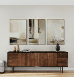 Cargar imagen en el visor de la galería, Set Cuadros Decorativos Abstracto Negro Arena 2 - 209 - Triptico Moderno y Elegante Arte Minimalista en Tonos Neutros
