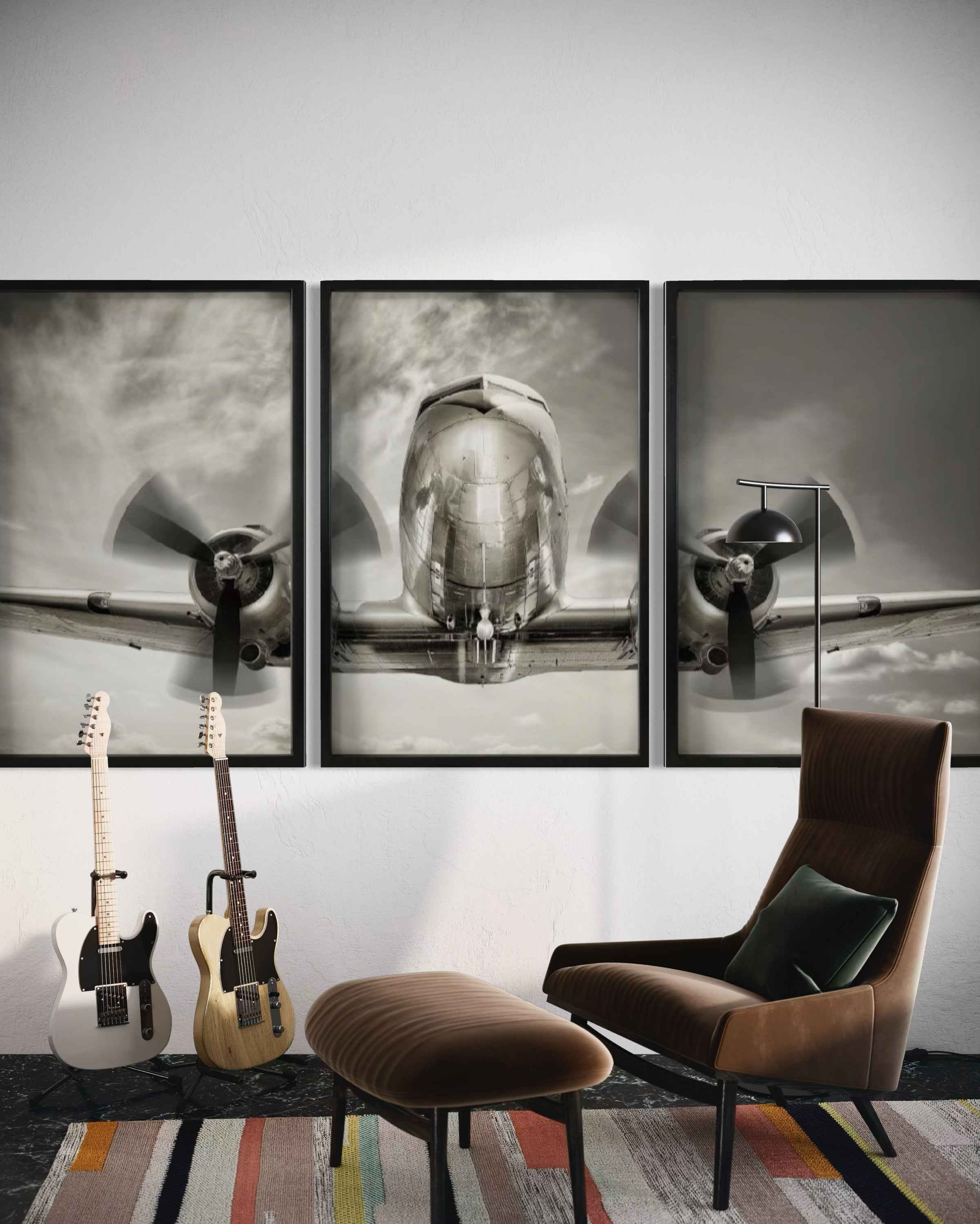 Set de 3 Cuadros Decorativos Vehículos 023 - Avión