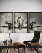 Cargar imagen en el visor de la galería, Set de 3 Cuadros Decorativos Vehículos 023 - Avión
