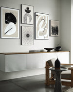 Cargar imagen en el visor de la galería, Set Cuadros Decorativos Abstracto Negro Arena 2 - 226A - 5piezas Arte Moderno Estilo Nordico Boho Tonos Neutros
