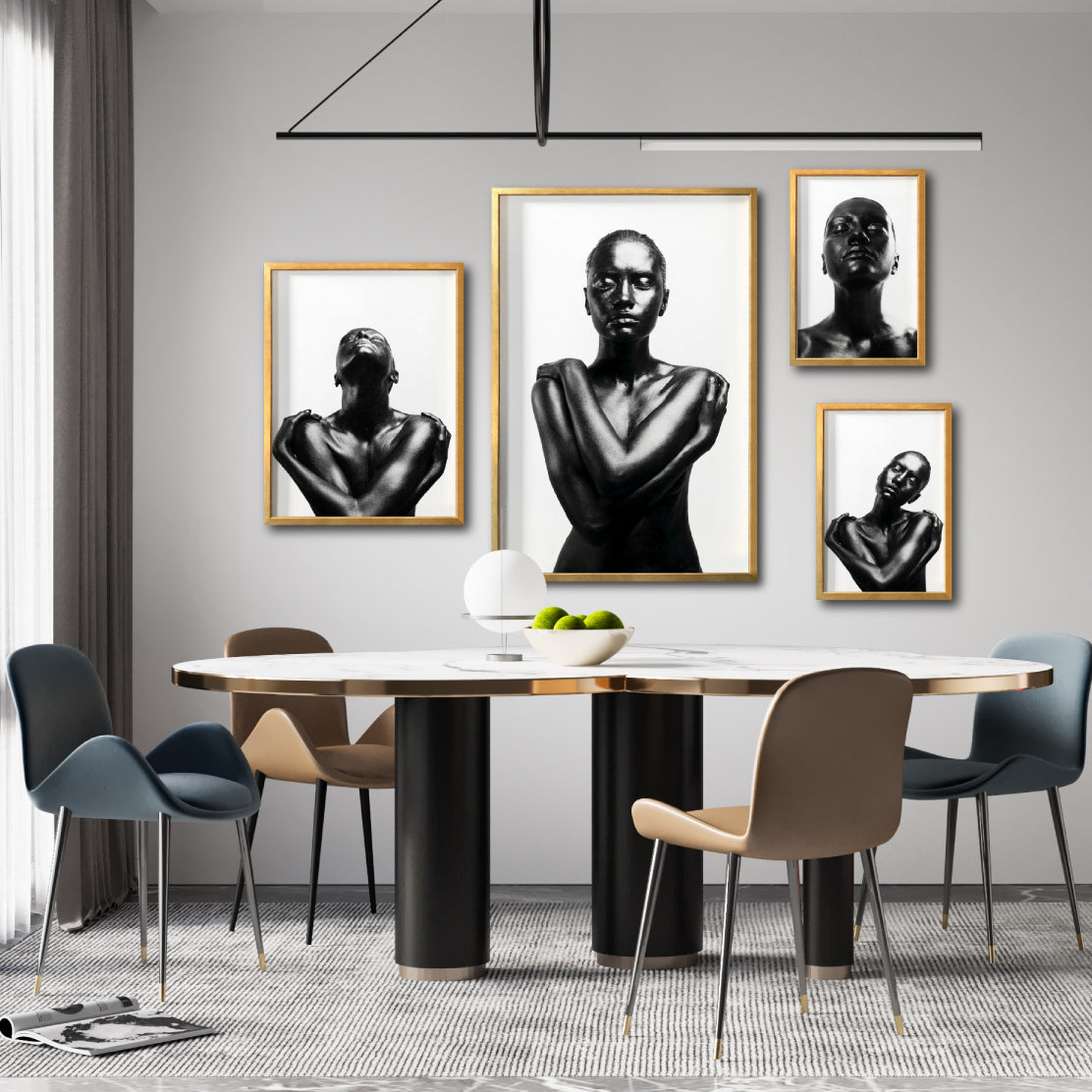 Set Cuadros Decorativo Black Woman 030 - Mujer Negra Africana
