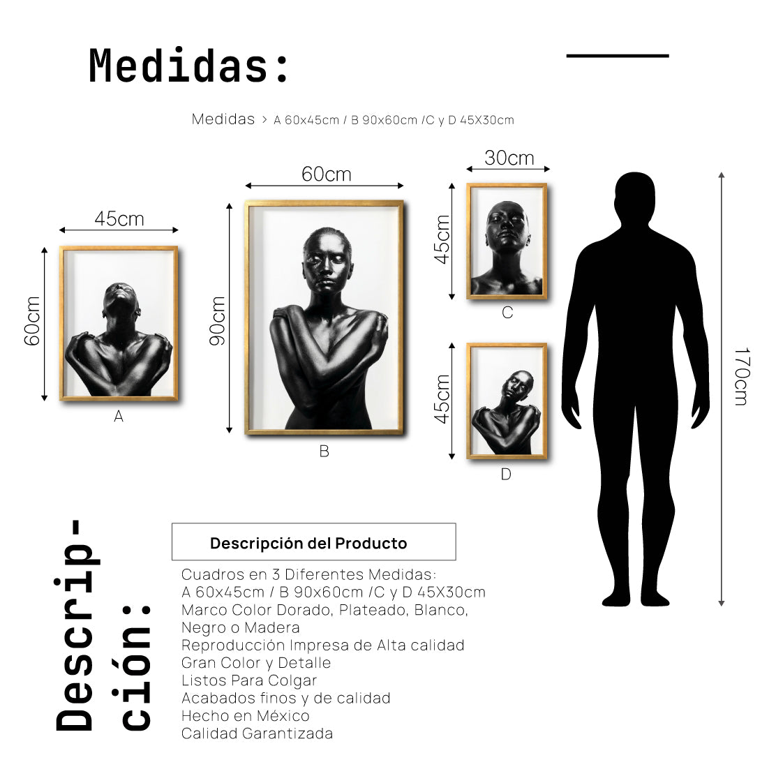 Set Cuadros Decorativo Black Woman 030 - Mujer Negra Africana