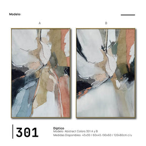 Set Cuadros Decorativos Abstract Colors 3-301 - Para Credenza
