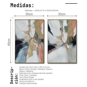 Set Cuadros Decorativos Abstract Colors 3-301 - Para Credenza