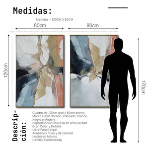 Set Cuadros Decorativos Abstract Colors 3-301 - Para Credenza