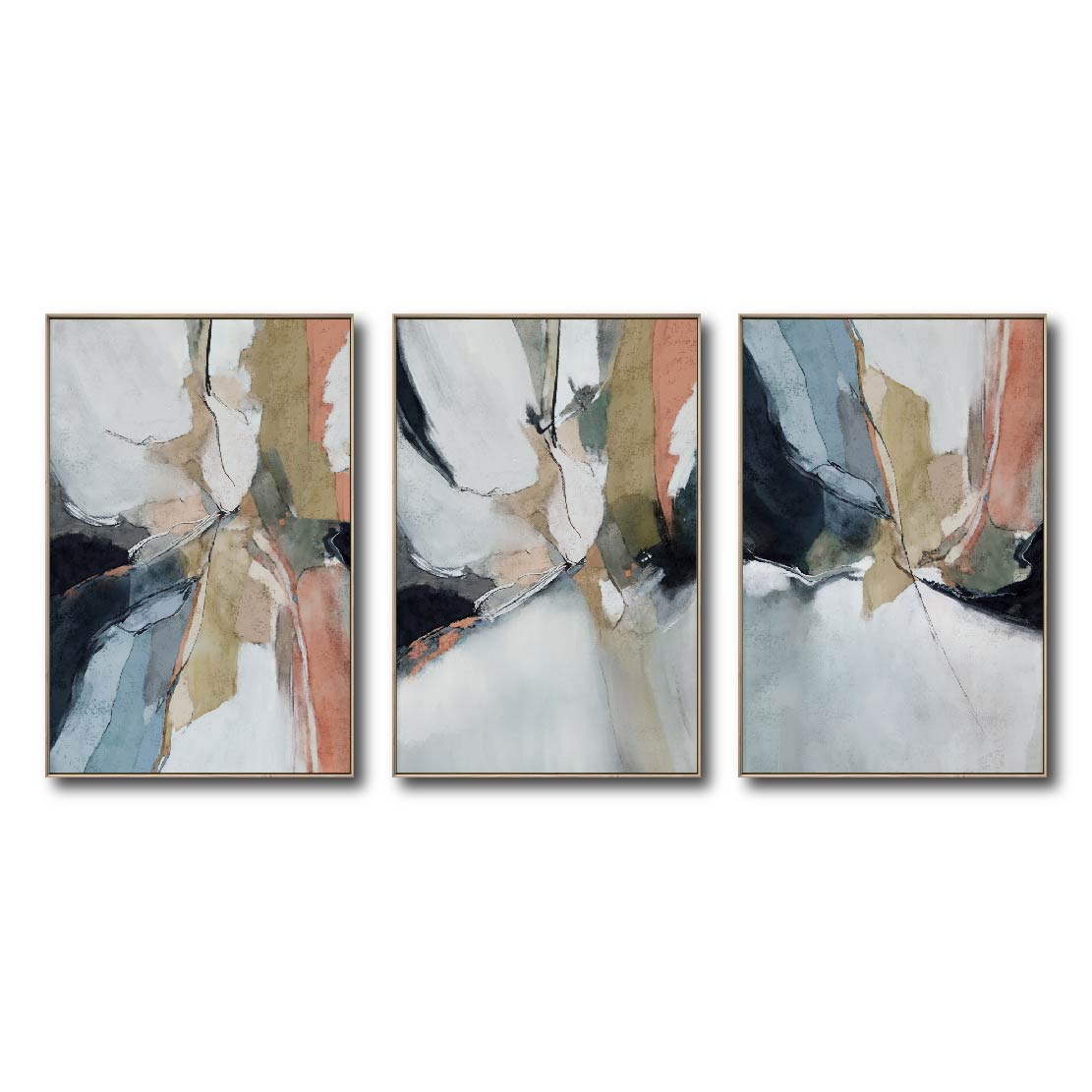 Set de 3 Cuadros Decorativos Abstract Colors 3-301 - Para Credenza