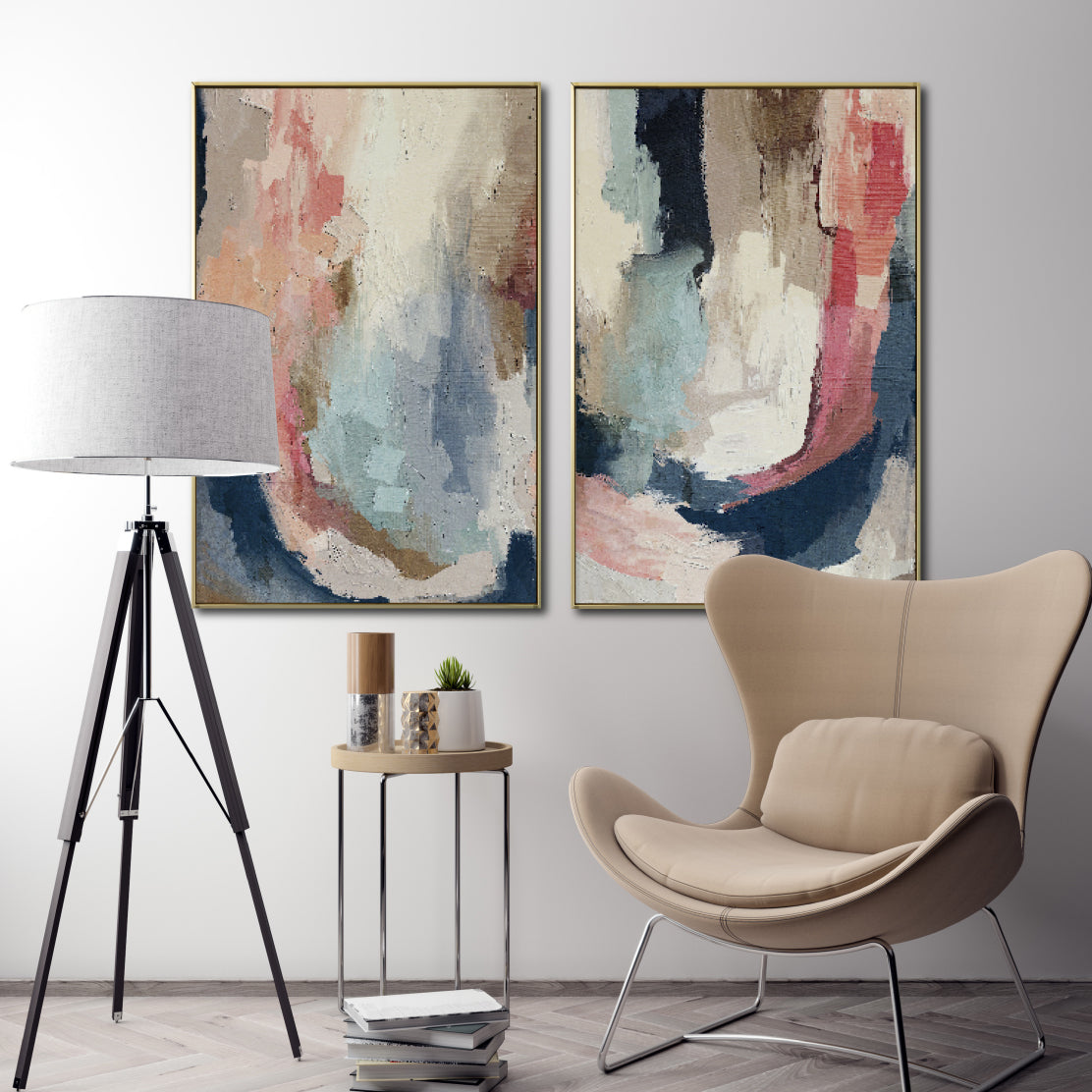 Set de 2 Cuadros Decorativos Abstract Colors 3 - 302 - Para Sala