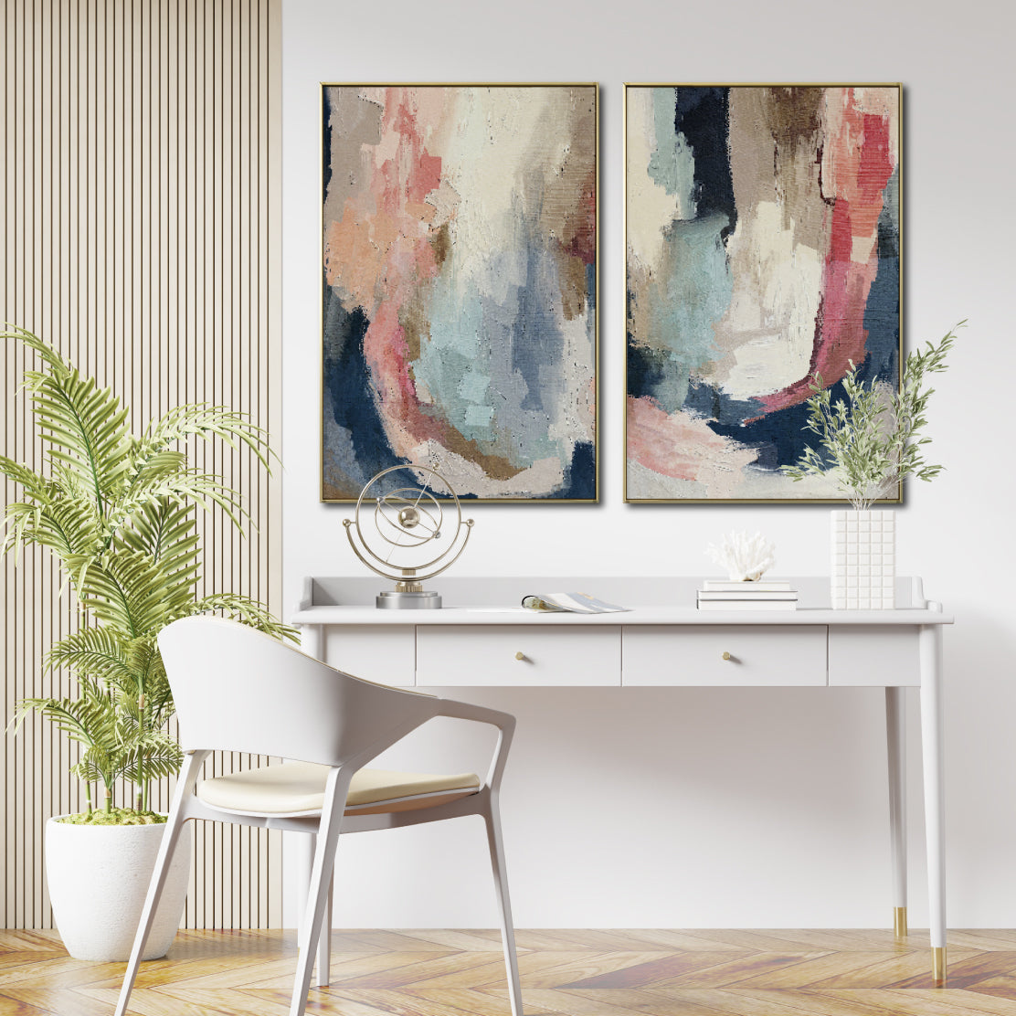 Set de 2 Cuadros Decorativos Abstract Colors 3 - 302 - Para Estudio