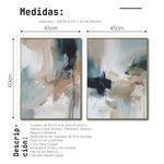 Cargar imagen en el visor de la galería, Set de 2 Cuadros Decorativos Abstract Colors 3 - 303 - Para Sala
