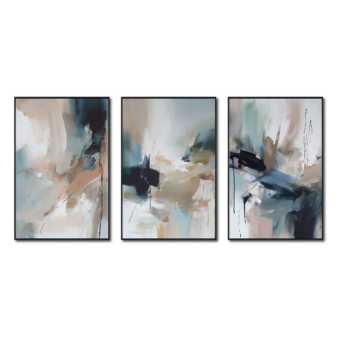 Set de 3 Cuadros Decorativos Abstract Colors 3 - 303 . Para Recamara