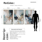Cargar imagen en el visor de la galería, Set de 3 Cuadros Decorativos Abstract Colors 3 - 303 - Para Sala
