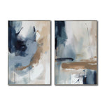 Cargar imagen en el visor de la galería, Set de 2 Cuadros Decorativos Abstract Colors 3 - 304 - Arte Moderno y Juvenil en tonos Azul, Beige y Terracota
