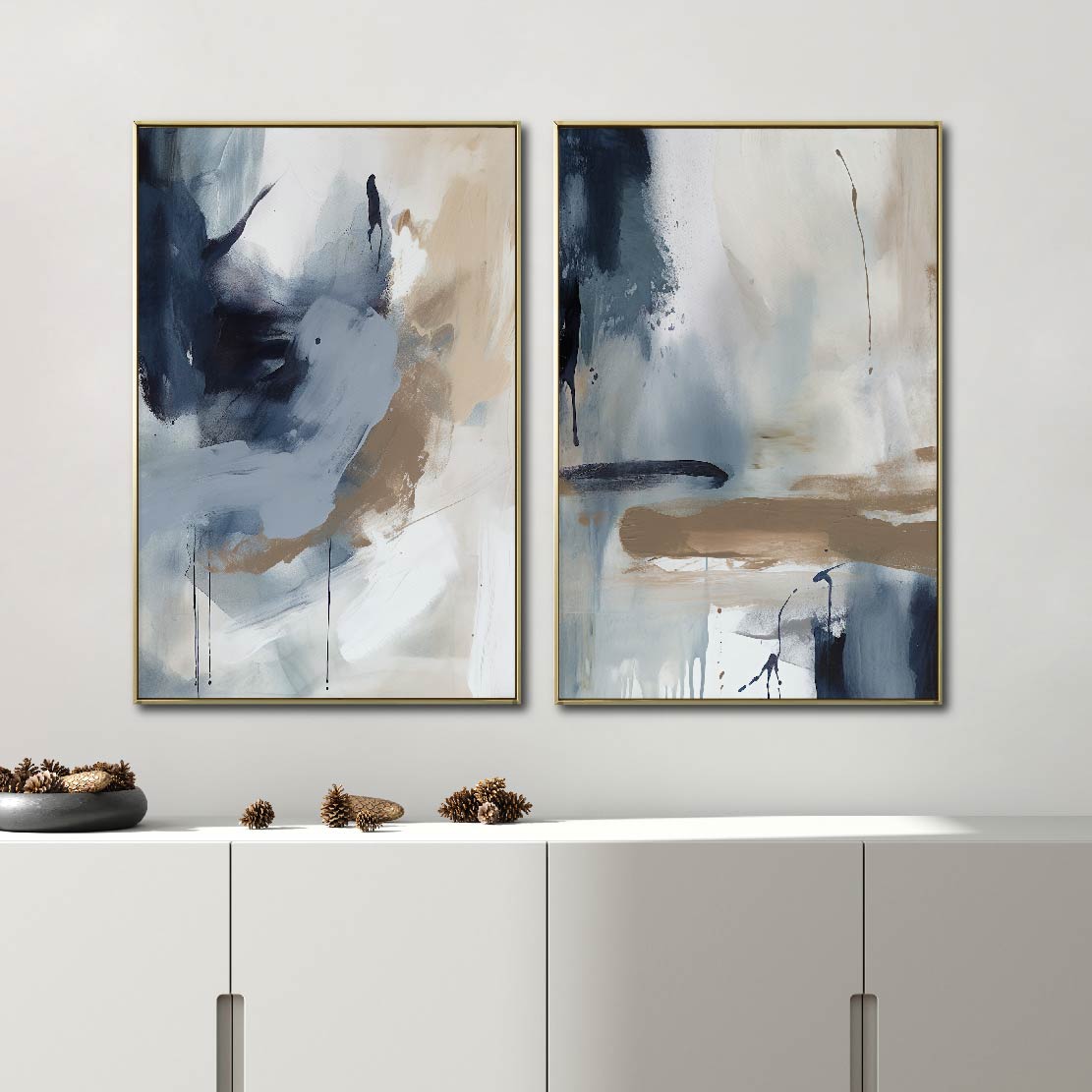 Set de 2 Cuadros Decorativos Abstract Colors 3-304 - Para Credenza