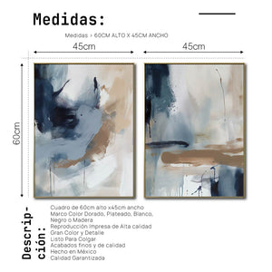 Set de 2 Cuadros Decorativos Abstract Colors 3 - 304 - Para Sala