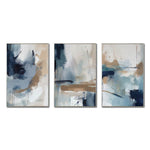 Cargar imagen en el visor de la galería, Set de 3 Cuadros Decorativos Abstract Colors 3 - 304 - Arte Moderno y Juvenil en tonos Azules, beige y terracota
