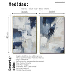 Cargar imagen en el visor de la galería, Set de 2 Cuadros Decorativos Abstract Colors 3 - 306 - Arte Moderno y Juvenil en tonos Azules, Beige y Blanco
