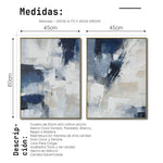 Cargar imagen en el visor de la galería, Set de 2 Cuadros Decorativos Abstract Colors 3 - 306 - Arte Moderno y Juvenil en tonos Azules, Beige y Blanco
