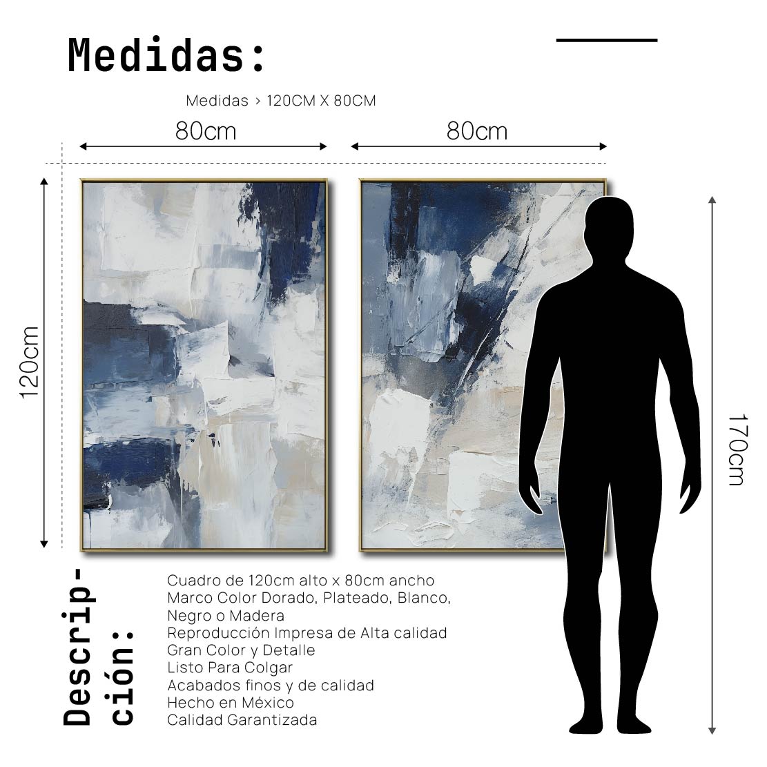 Set de 2 Cuadros Decorativos Abstract Colors 3 - 306 - Para Sala