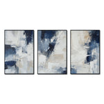 Cargar imagen en el visor de la galería, Set de 3 Cuadros Decorativos Abstract Colors 3 - 306 - Arte Moderno y Elegante en Tono Azul, Beige y Blanco
