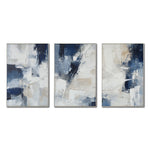 Cargar imagen en el visor de la galería, Set de 3 Cuadros Decorativos Abstract Colors 3 - 306 - Arte Moderno y Elegante en Tono Azul, Beige y Blanco
