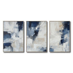 Cargar imagen en el visor de la galería, Set de 3 Cuadros Decorativos Abstract Colors 3 - 306 - Arte Moderno y Elegante en Tono Azul, Beige y Blanco
