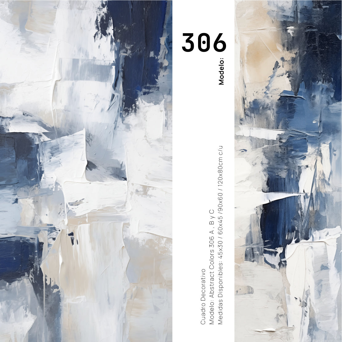 Set de 3 Cuadros Decorativos Abstract Colors 3 - 306 - Para Recamara