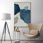 Cargar imagen en el visor de la galería, Cuadro Decorativo Abstract Colors 3 - 307 - Arte Moderno y Elegante en tono Azul con Dorado
