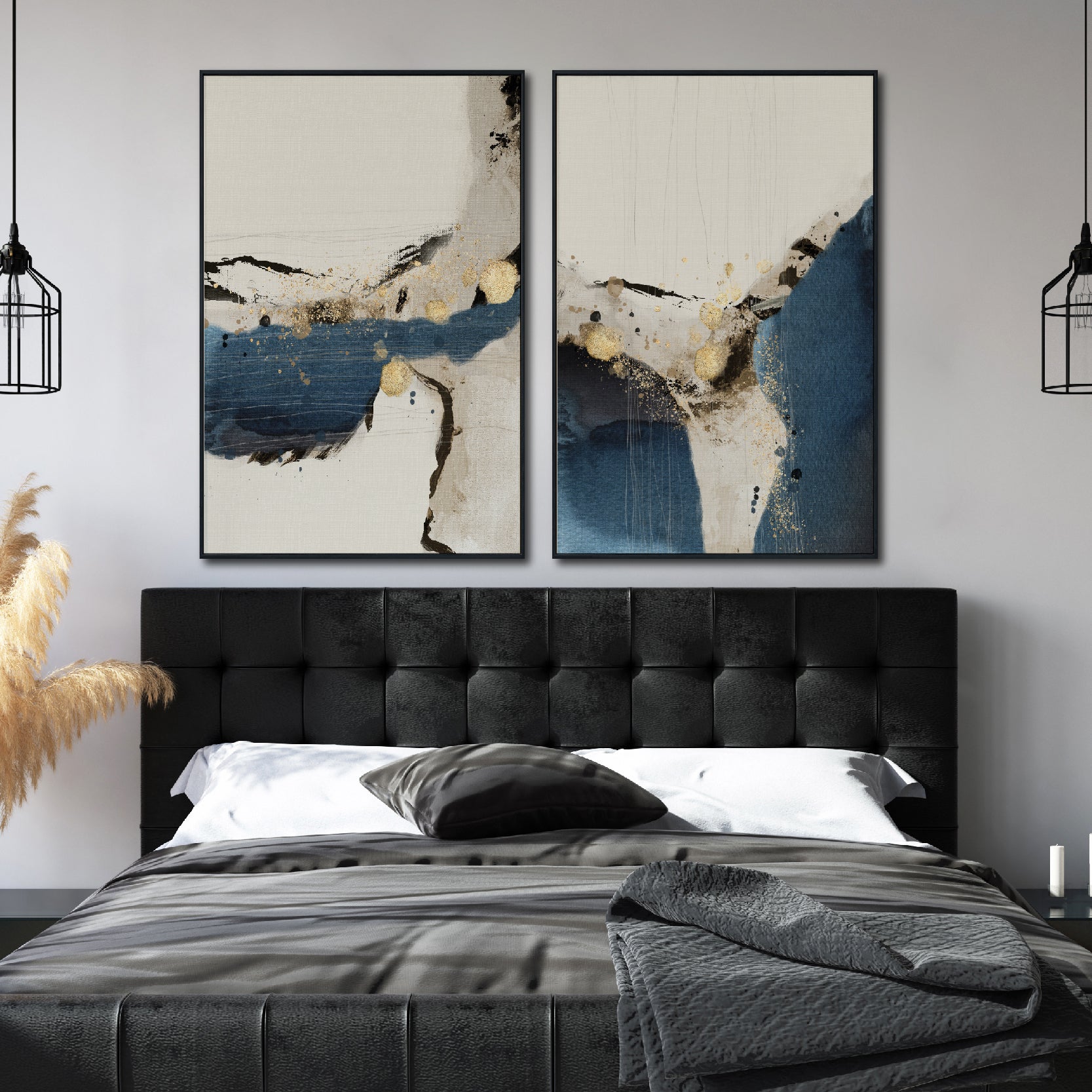 Set de 2 Cuadros Decorativos Abstract Colors 3 - 308 - Para Recamara