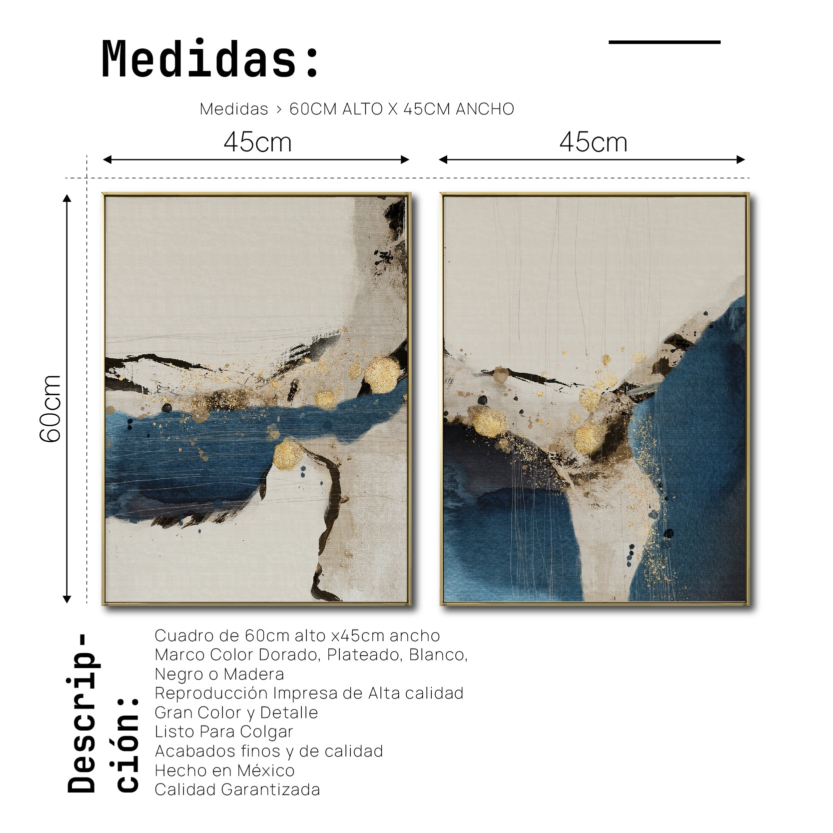 Set de 2 Cuadros Decorativos Abstract Colors 3 - 308