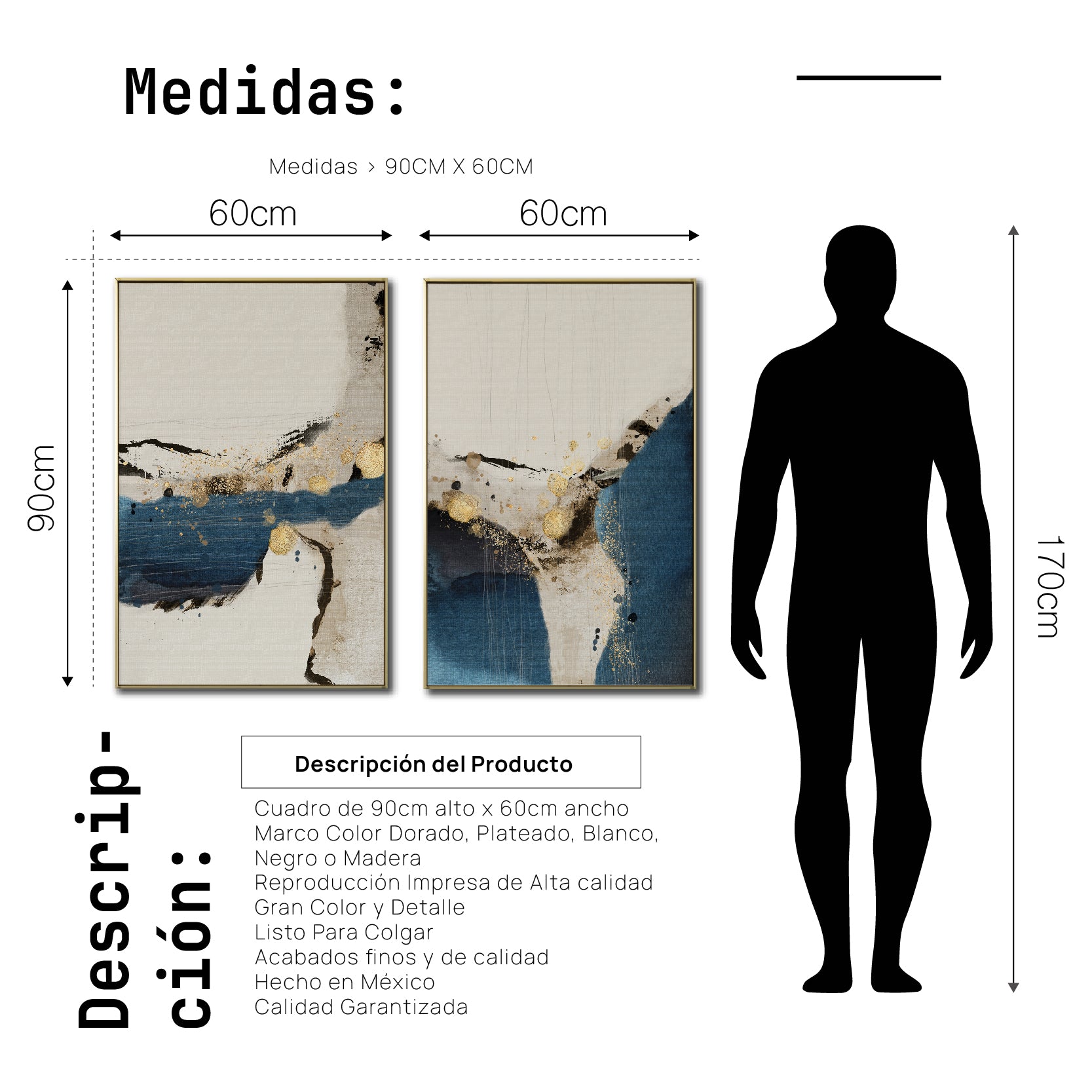 Set de 2 Cuadros Decorativos Abstract Colors 3 - 308 - Para Recamara