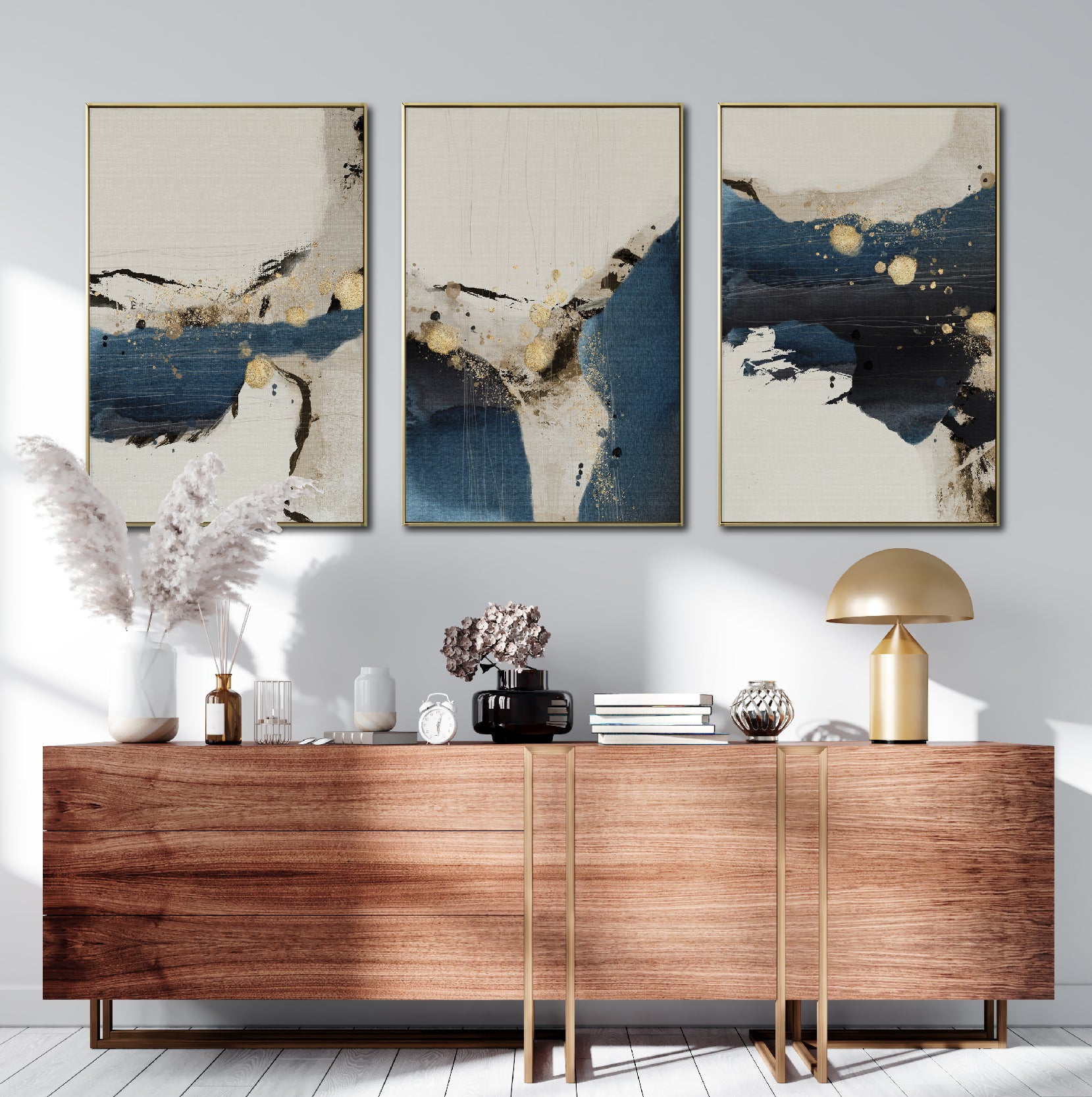 Set de 3 Cuadros Decorativos Abstract Colors 3 - 308 - Para Credenza