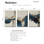 Cargar imagen en el visor de la galería, Set de 3 Cuadros Decorativos Abstract Colors 3 - 308 - Para Sala
