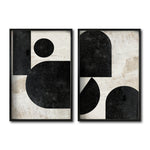 Cargar imagen en el visor de la galería, Set Cuadros Decorativos Abstracto Negro Arena 030 - Para Comedor
