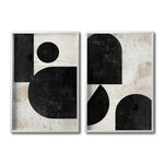 Cargar imagen en el visor de la galería, Set Cuadros Decorativos Abstracto Negro Arena 030 - Para Comedor
