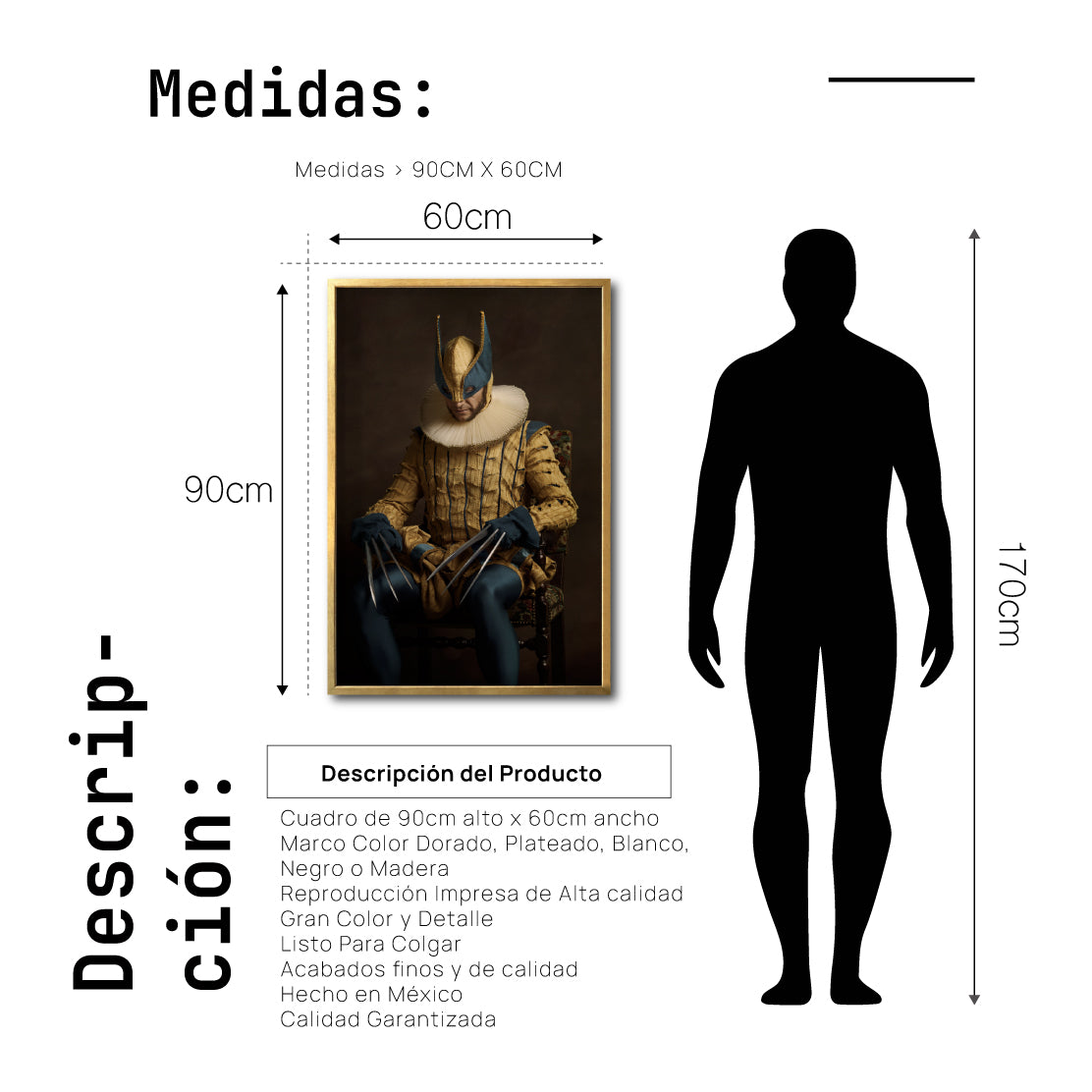 Cuadro Decorativo Personajes Época 030 Superhéroes Wolverine