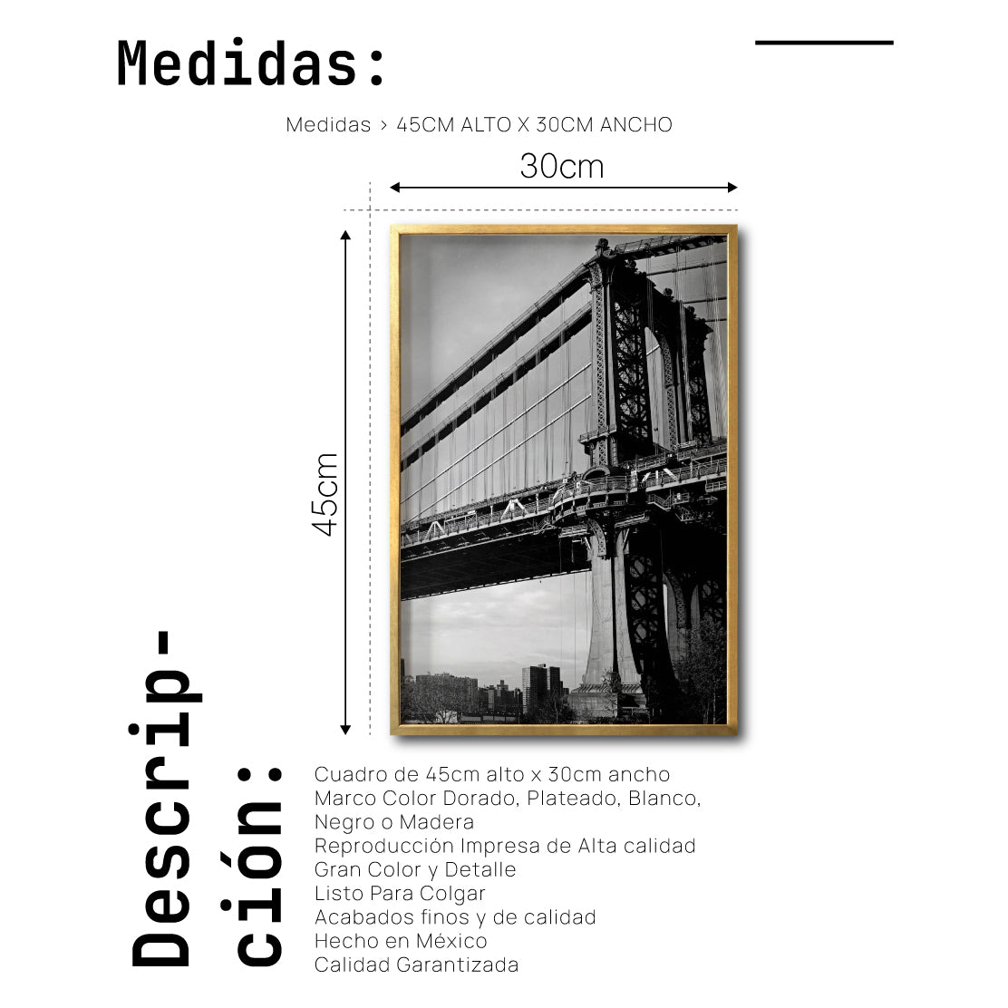 Cuadro Decorativo NY 031 - Manhattan Bridge New York
