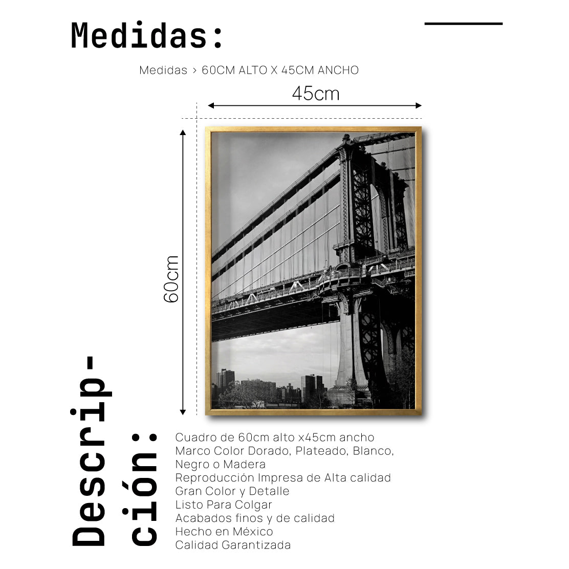 Cuadro Decorativo NY 031 - Manhattan Bridge New York
