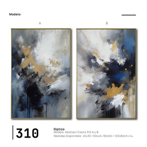 Set de 2 Cuadros Decorativos Abstract Colors 3 - 310 - Para Credenza