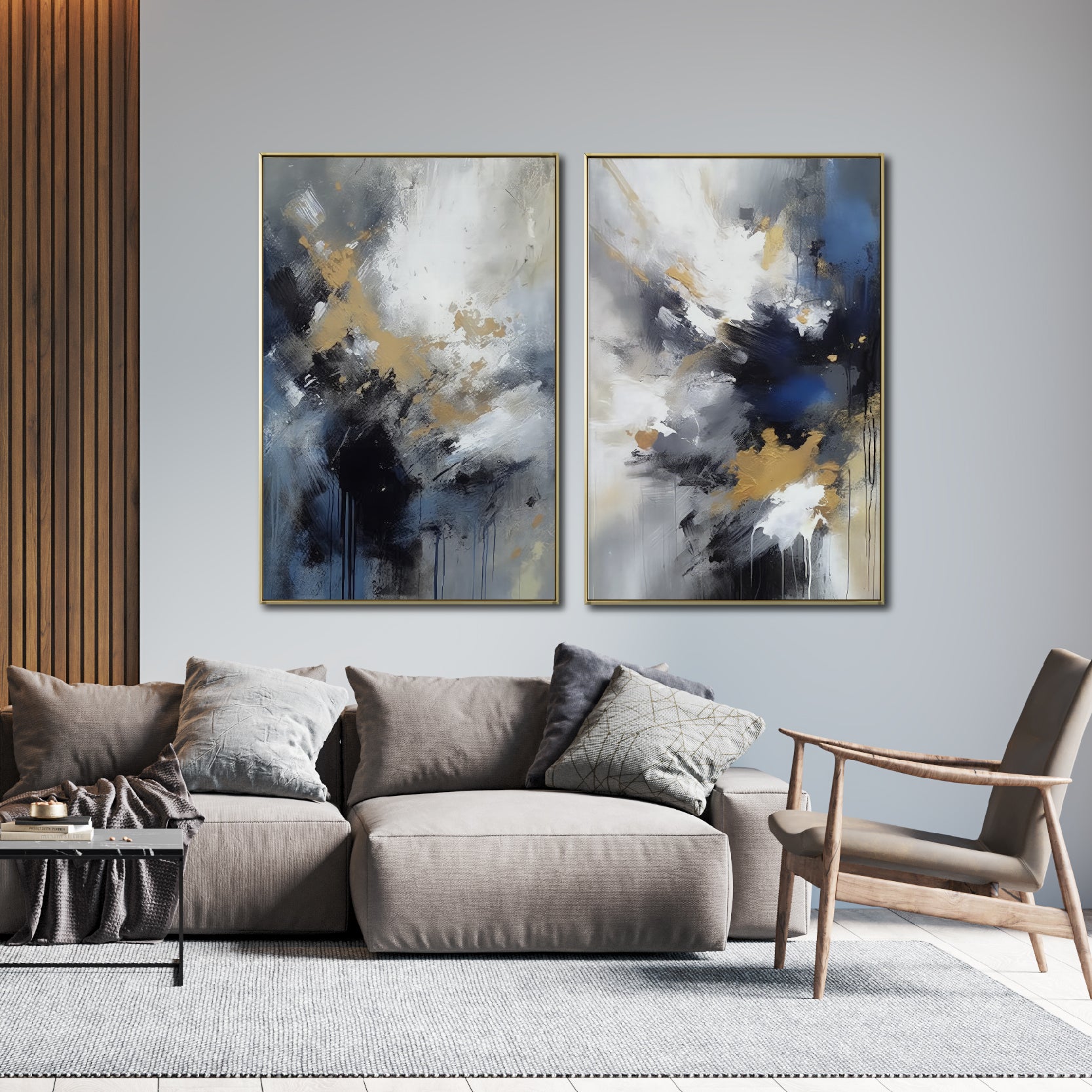Set de 2 Cuadros Decorativos Abstract Colors 3 - 310 - Para Sala